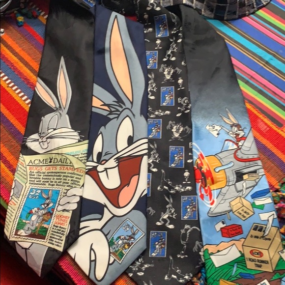 Vintage Looney Tunes stamp collection ties